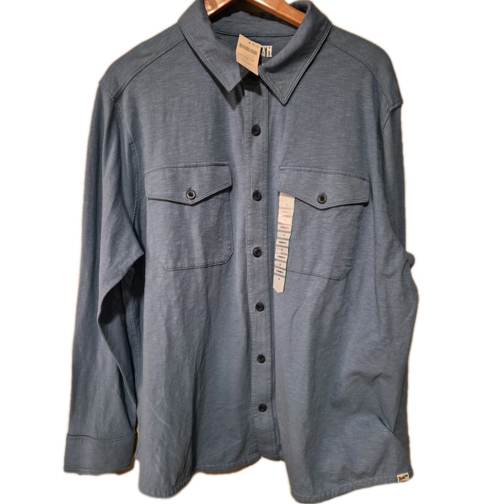 NEW Duluth Trading Co Men's XL LS Blue Button Down Shirt 100% Cotton Pockets NWT